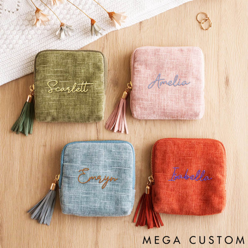 Personalized Travel Jewelry Case Custom Organizer Gift for Women