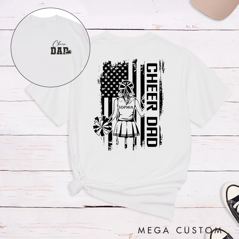 Personalized Cheer Supporter T-Shirt Custom Name and Title Cheerleading Shirt