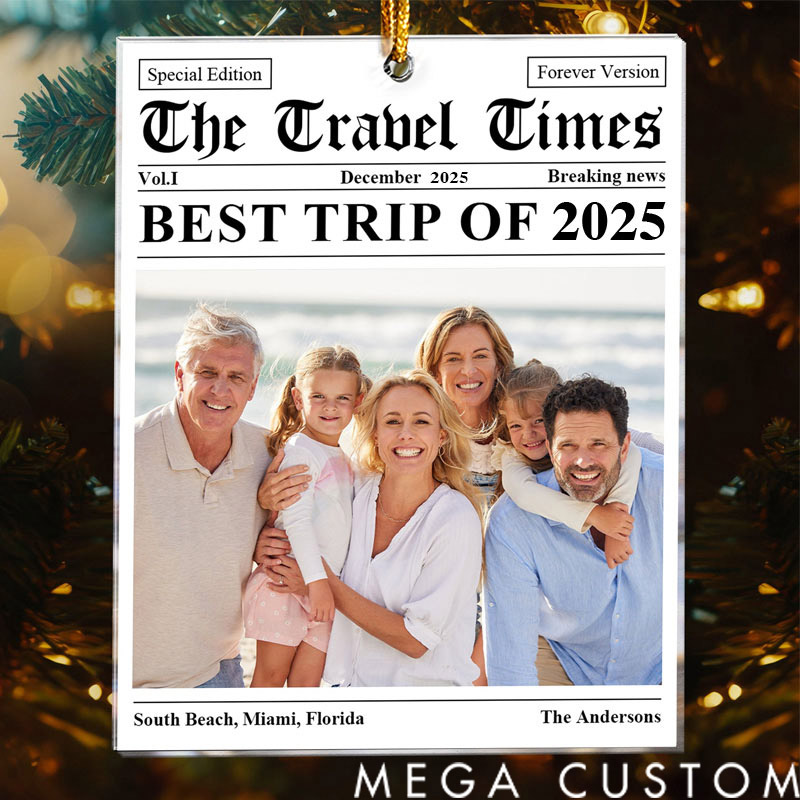 Personalized Acrylic Photo Ornament The Travel Times Newspaper