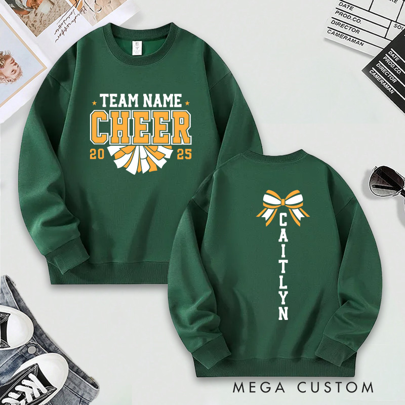 Personalized Cheerleading Sweatshirt Custom Team Name, Year, and Name Design