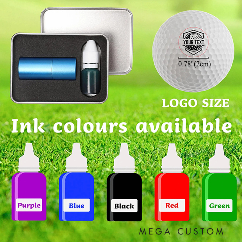 Personalized Golf Ball Stamp with Custom Initials and Crest Design  