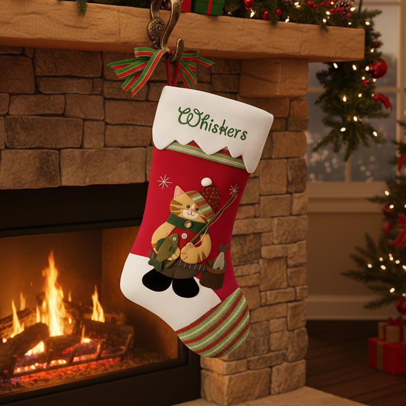 Personalized 3D Family Christmas Stocking with Name Christmas Stocking Gym Lover Gifts Gym Enthusiast Gifts for Christmas Winter Wonderland