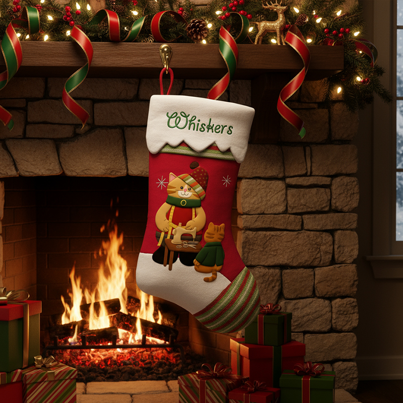 Personalized 3D Family Christmas Stocking with Name Christmas Stocking Gym Lover Gifts Gym Enthusiast Gifts for Christmas Winter Wonderland
