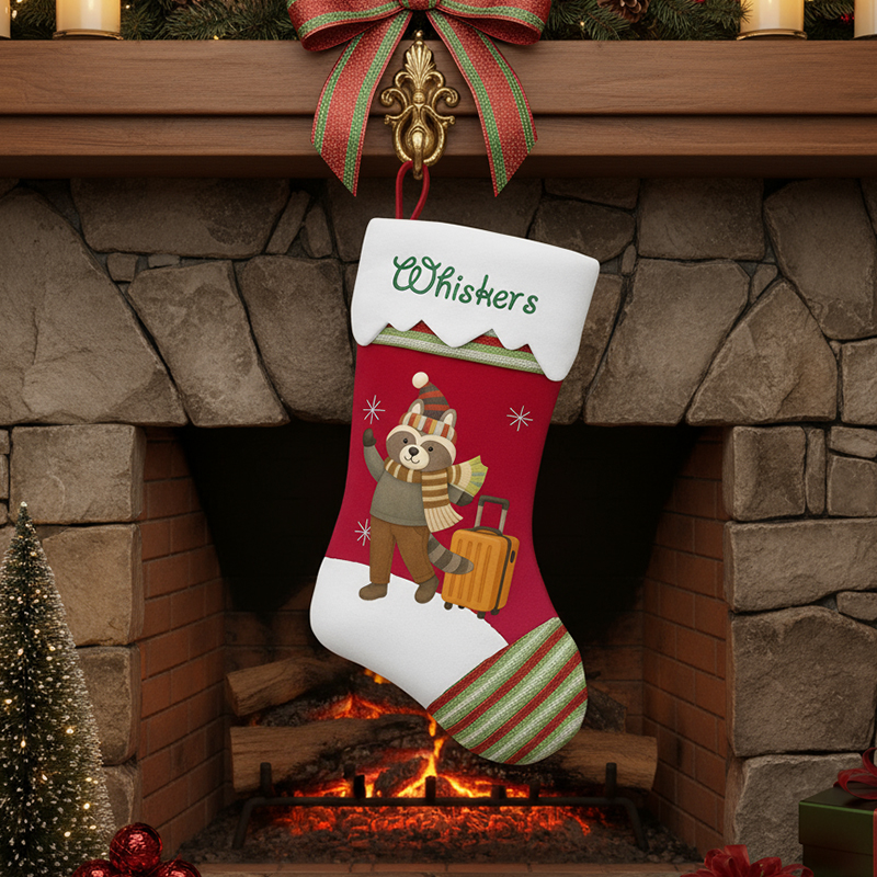 Personalized 3D Family Christmas Stocking with Name Christmas Stocking Gym Lover Gifts Gym Enthusiast Gifts for Christmas Winter Wonderland