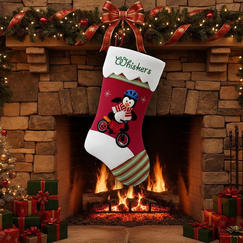 Personalized 3D Family Christmas Stocking with Name Christmas Stocking Gym Lover Gifts Gym Enthusiast Gifts for Christmas Winter Wonderland
