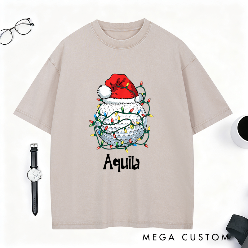 Personalized Christmas T-Shirt with Festive Basketball, Soccer, Baseball, and Volleyball Designs