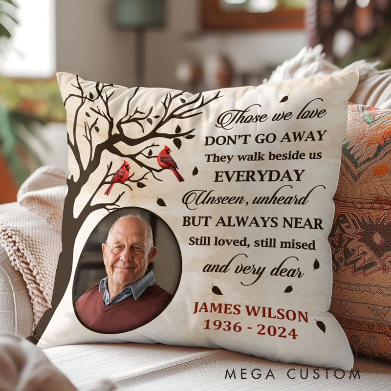 Personalized Photo Memorial Throw Pillows They Walk Beside Us Everyday Pillow Sympathy Gift for Family Members