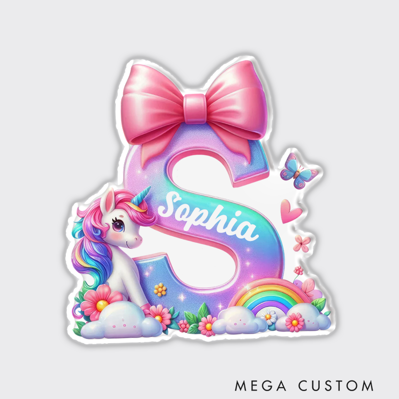 Personalized Cute Cartoon Unicorn Fridge Magnet Custom Kids Gift Christmas Gift