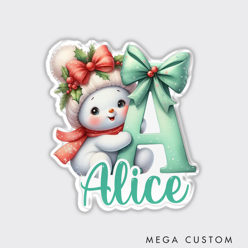 Personalized Cute Christmas Snowman Fridge Magnet Custom Kids Gift Christmas Gift
