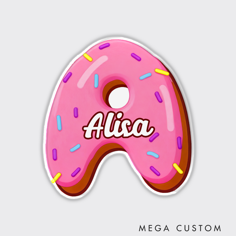 Personalized Cute Donut Fridge Magnet Custom Kids Gift Christmas Gift