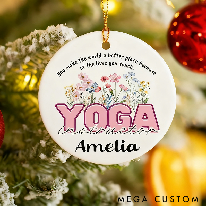 Personalized Yoga Instructor Ornament Yoga Christmas Ornament Custom Name Appreciation Gift for Yoga Teachers