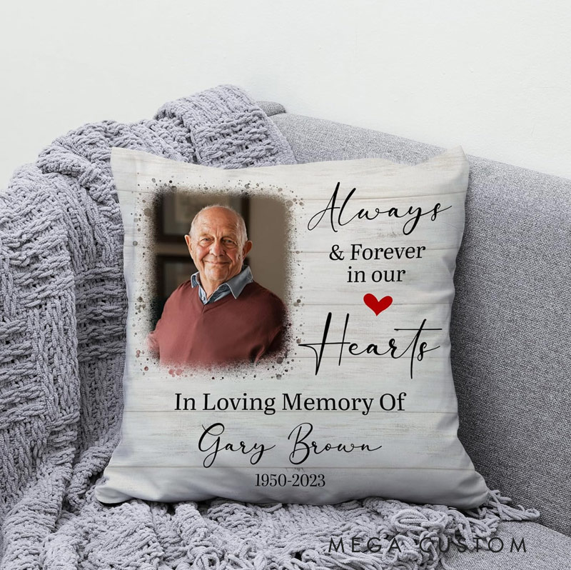 Personalized Memorial Photo Pillow Custom Double-Sided Printed  Gifts for Loss of Loved One in Heaven Remembrance Gifts