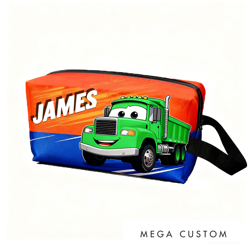 Personalized License Plate Print Toiletry Bag Customizable Name or License Plate Number Gift for Kids Collectors