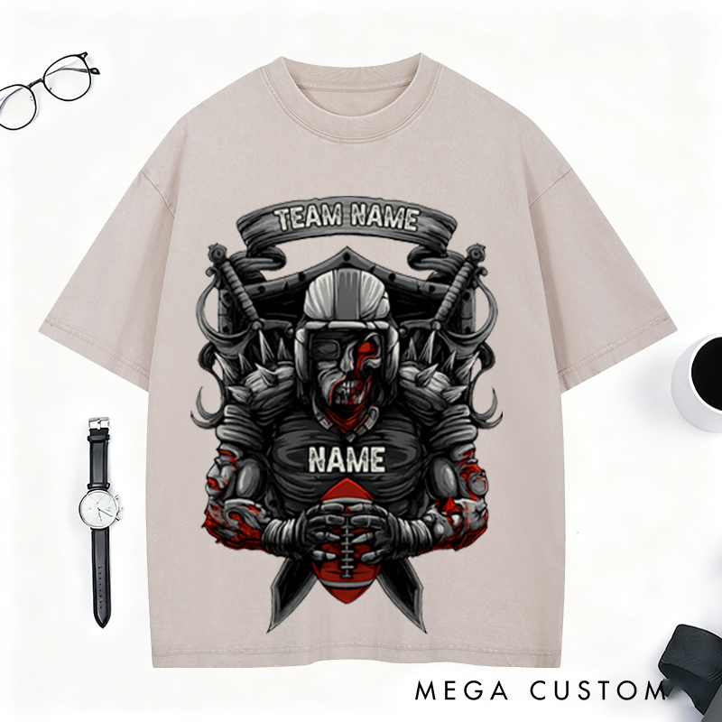 Personalized Football Warrior T-Shirt Showcase Your Team and Name with Epic Style