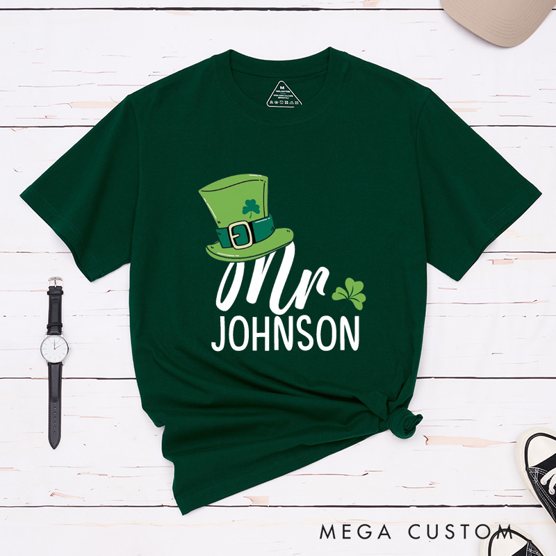 Personalized St. Patrick's Day Mr and Mrs Matching Classic T-Shirt 