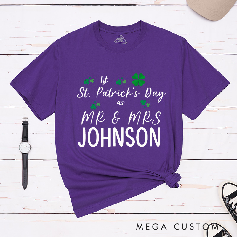 Personalized Our First St. Patrick's Day as Mr and Mrs Matching Classic T-Shirt 