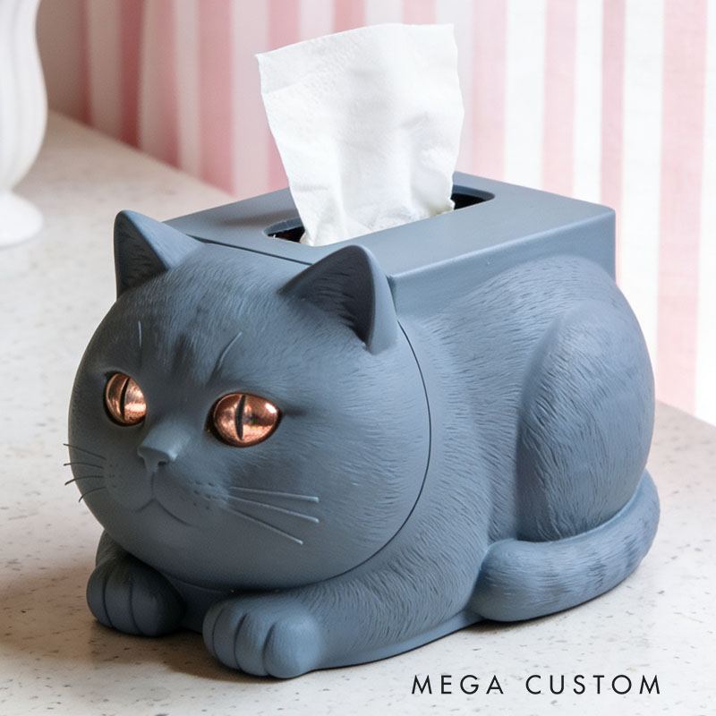 British Shorthair Tissue Box Cover 3D Printed Room Decor Cute Tissue Box Cover for Desk Room Kitchen or Bathroom