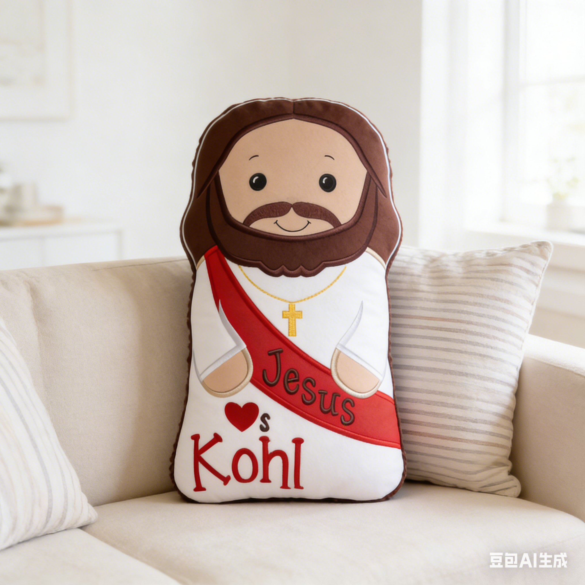 Personalized Jesus Loves Me Pillow with Custom Name Religious Gift Prayer Corner Faith Gift Graphic 3D Print Christian Jesus Pillow for Kids or Adults