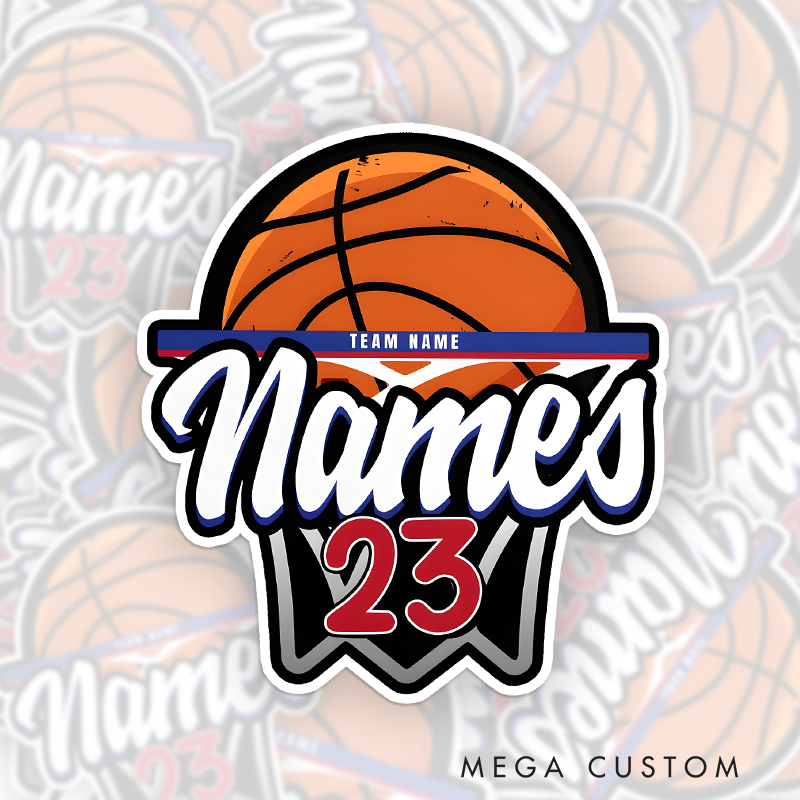 Personalized Basketball Decal with Custom Name, Number, and Team Name Hoop-Inspired Design for Players and Fans