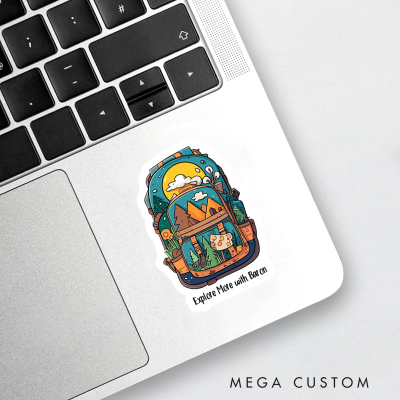 Personalized Travel Backpack Sticker Camping Hiking Adventure Stickers for Nature Traveling Outdoors Lover Gift