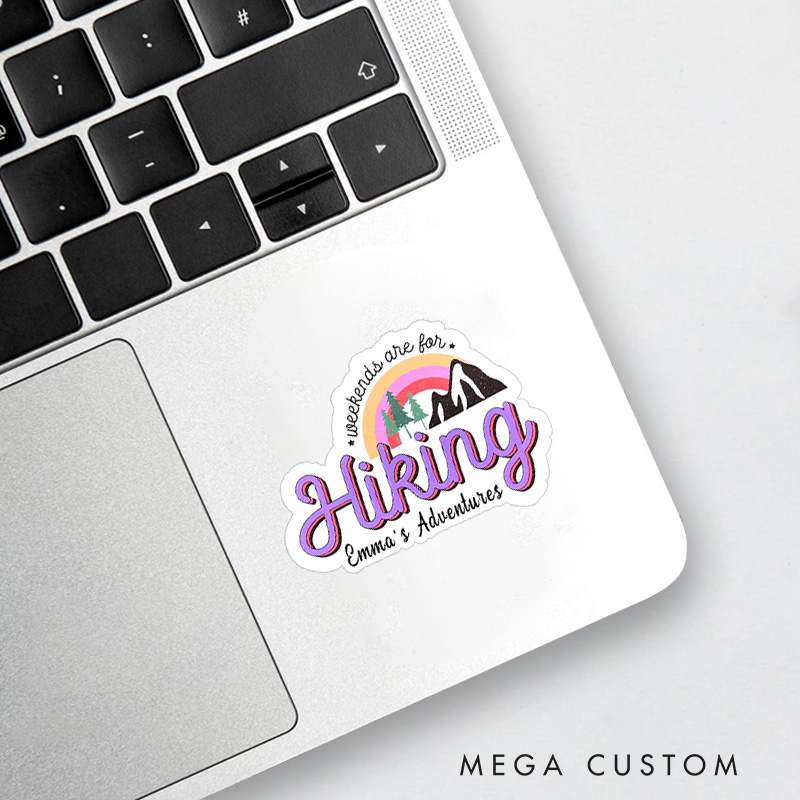 Personalized Weekends Are for Hiking Sticker Adventure Camping Mountain Sticker for Nature Traveling Outdoors Lover Gift