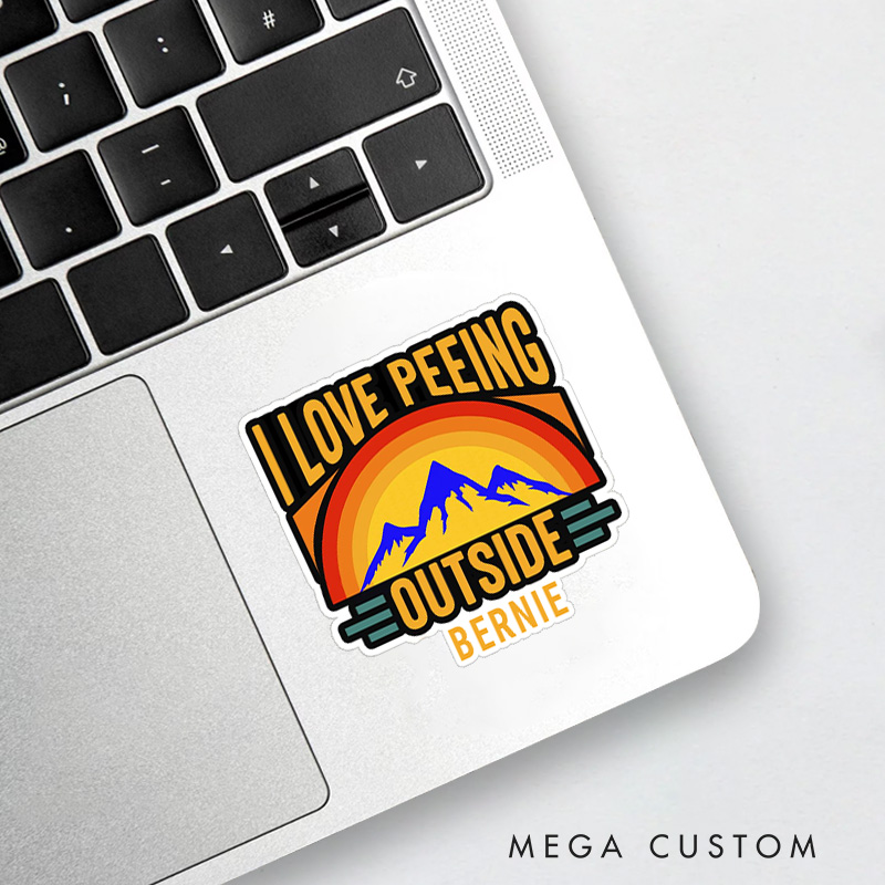 Personalized I Love Peeing Outside Sticker Adventure Camping Mountain Sticker for Nature Travelers Outdoors Lover Gift