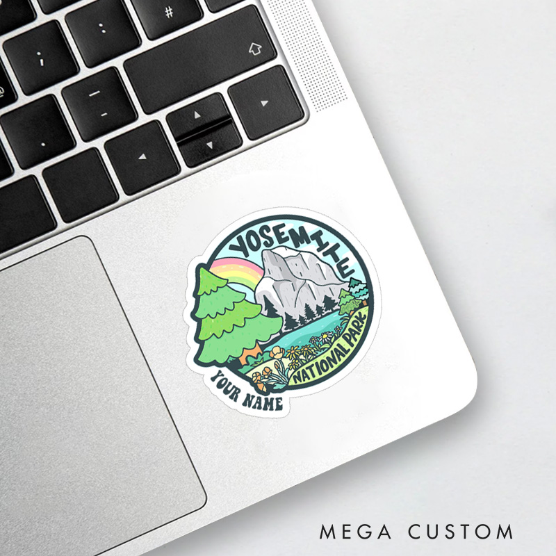 Personalized Yosemite Parks Sticker Adventure Camping Mountain Sticker for Nature Travelers Outdoors Lover Gift