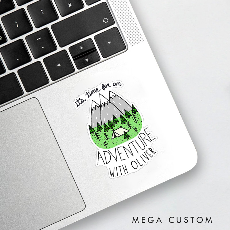 Personalized Mountain Sticker Camping Adventure Sticker for Nature Travelers Outdoors Lover Gift