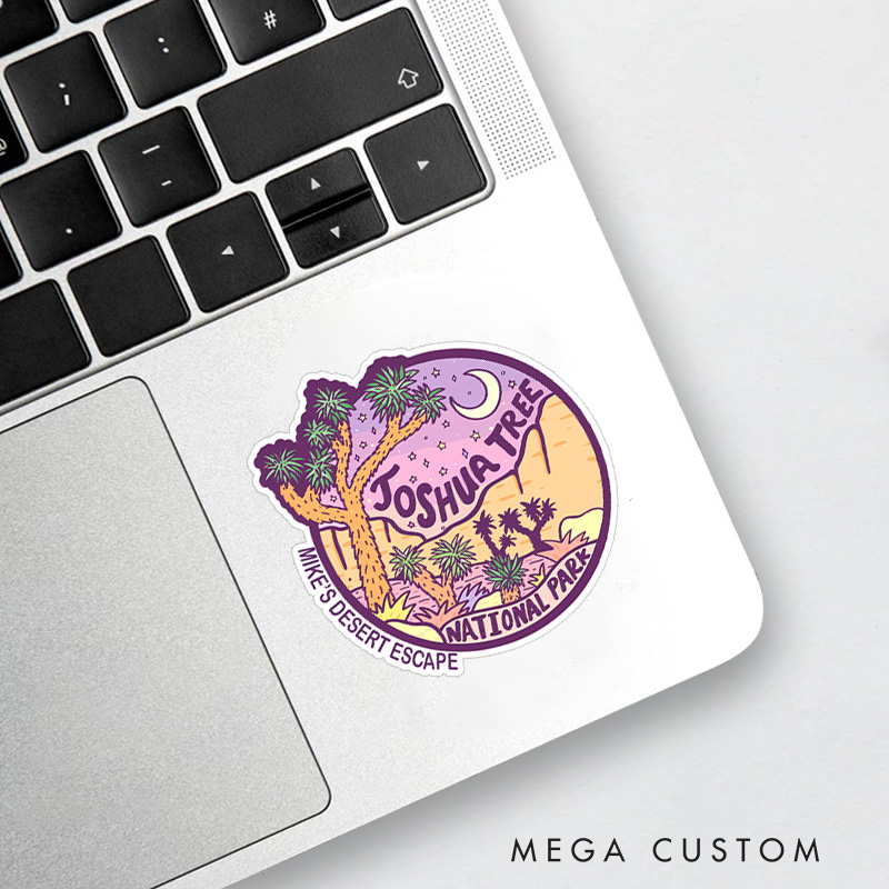 Personalized Joshua Tree Parks Sticker Hiking Camping Adventure Sticker for Nature Travelers Outdoors Lover Gift