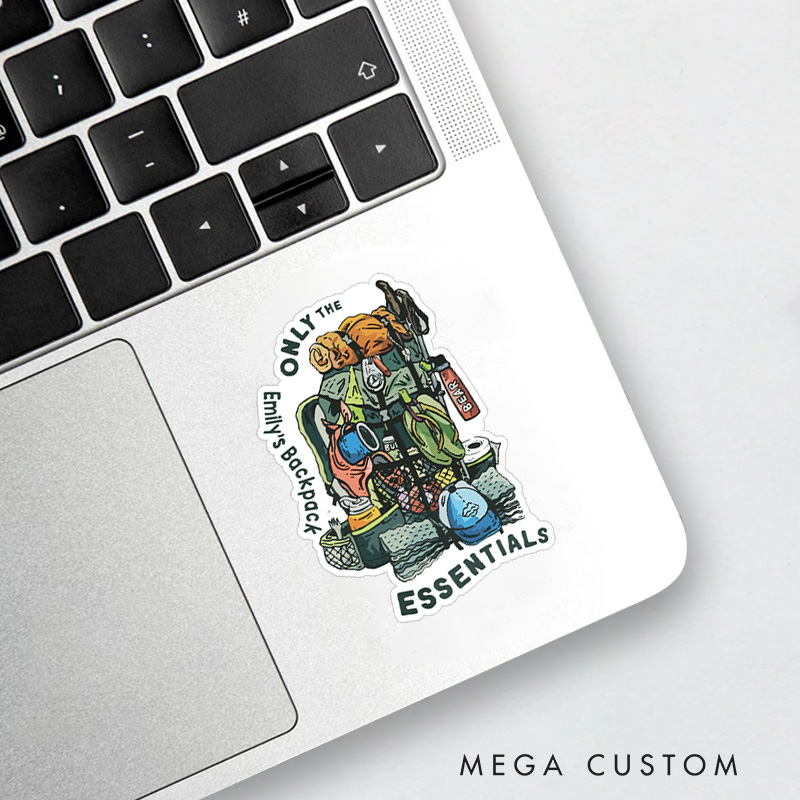 Personalized Only the Essentials Sticker Hiking Backpacking Camping Camping Sticker for Nature Travelers Outdoors Lover Gift