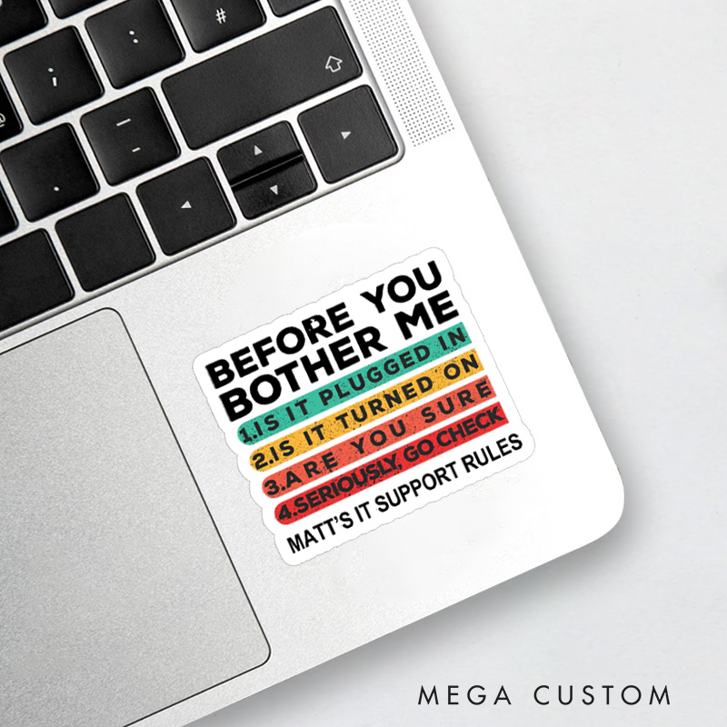 Personalized Tech Support Checklist Sticker Programmer Computer Technology lover Sticker Gift for Nerd Geek 