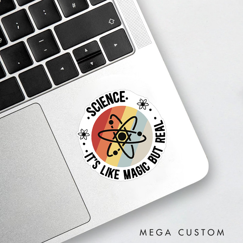 Personalized Retro Science Sticker Science It's Like Magic But Real Physics Lovers Sticker Gift for Nerd Geek 