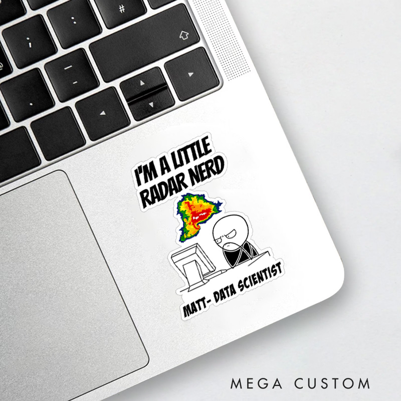 Personalized I’M A Little Radar Nerd Sticker Data Analysts Scientists Technology Enthusiasts Sticker Gift for Nerd Geek 