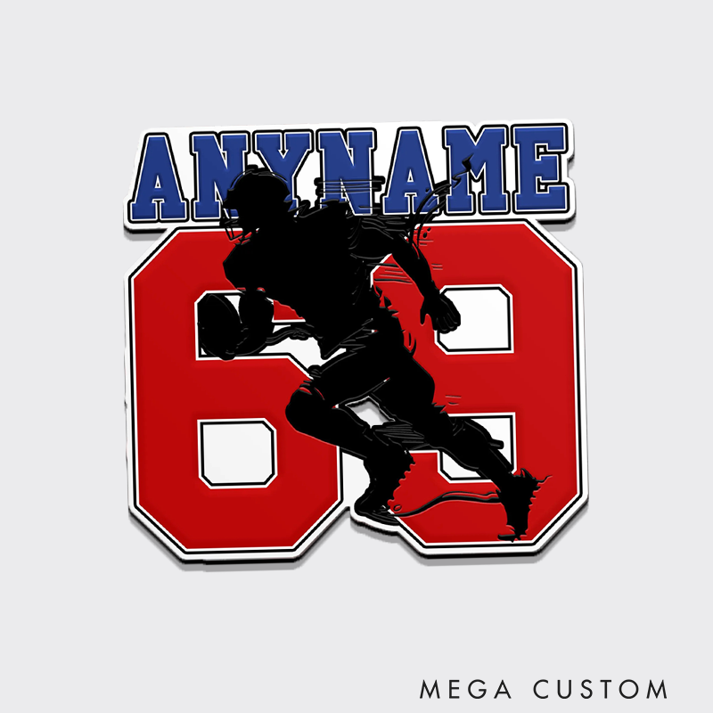 Personalized American Football Fridge Magnets with Custom Name and Number