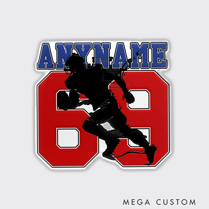 Personalized American Football Fridge Magnets with Custom Name and Number