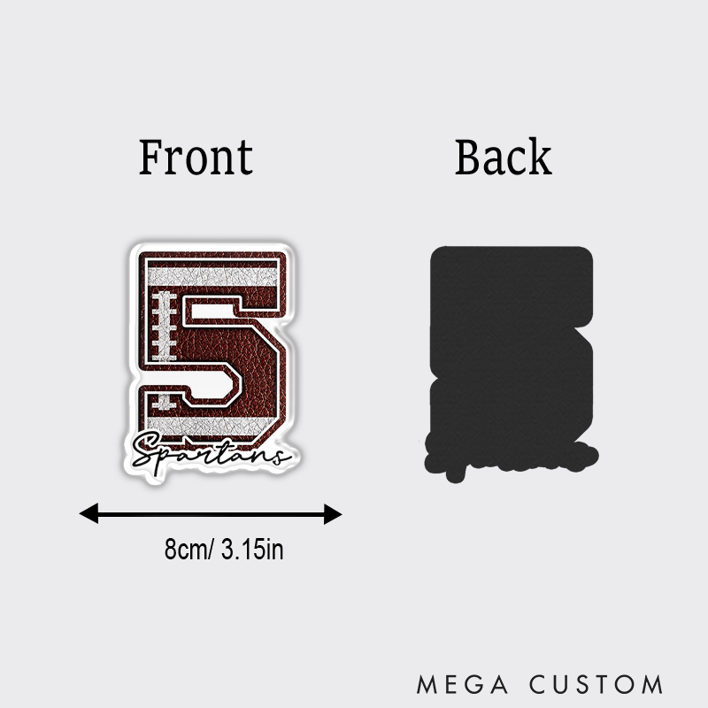 Personalized American Football and Rugby Fire Ball Fridge Magnets with Custom Name and Number