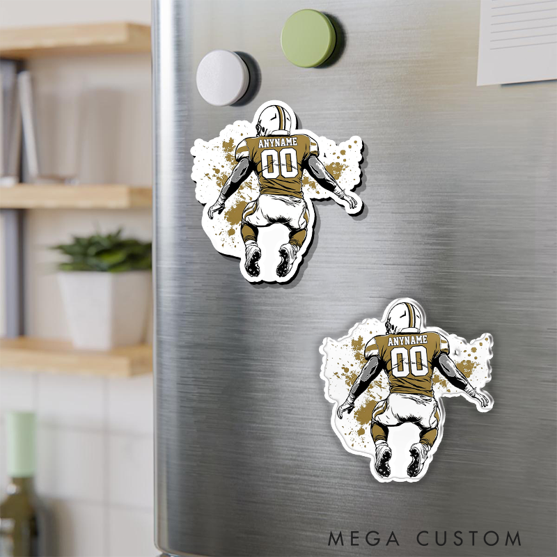Personalized American Football Fridge Magnets with Custom Player Name and Number