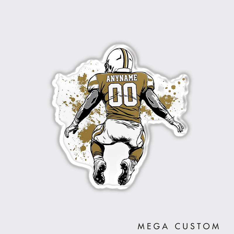 Personalized American Football Fridge Magnets with Custom Player Name and Number