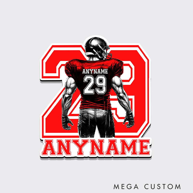 Personalized American Football Fridge Magnets with Custom Name and Number on the Back