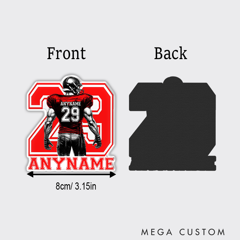 Personalized American Football Fridge Magnets with Custom Name and Number on the Back