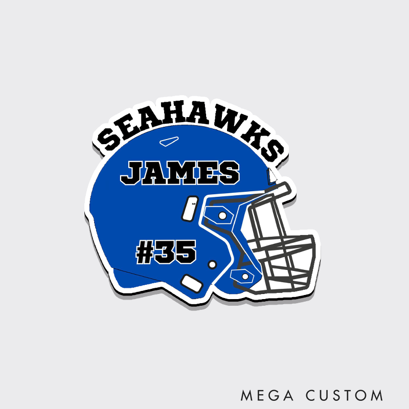 Personalized American Football Helmet Magnets with Custom Team Name,Player Name and Number