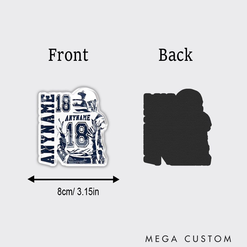 Personalized American Football Player Magnets with Custom Name and Number