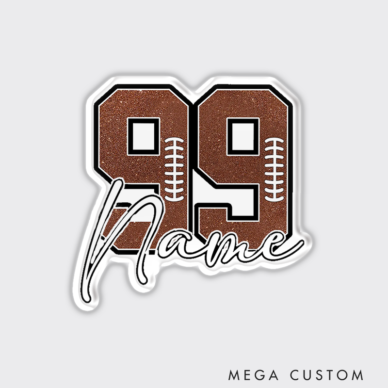 Personalized American Football and Rugby Nmuber Magnets with Custom Name and Number