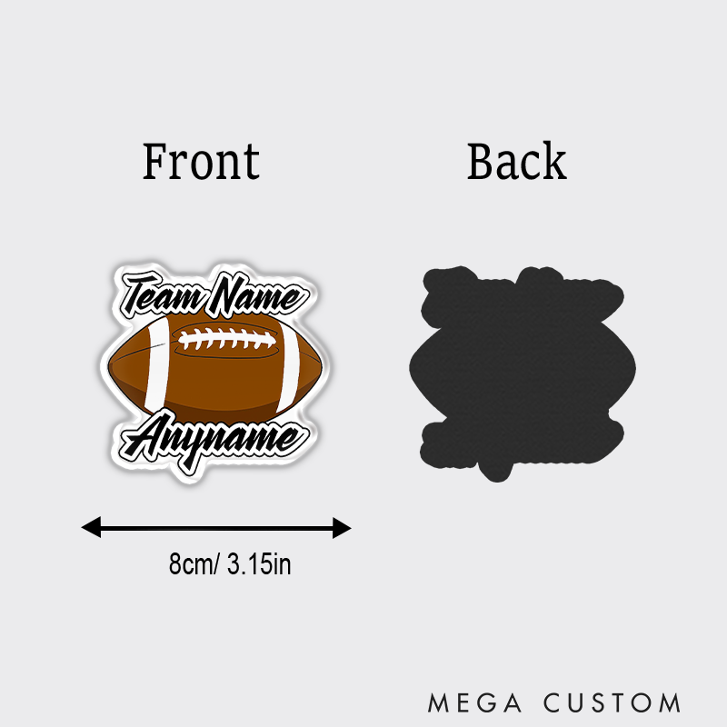 Personalized American Football and Rugby Magnets with Custom Team Name and Player Name