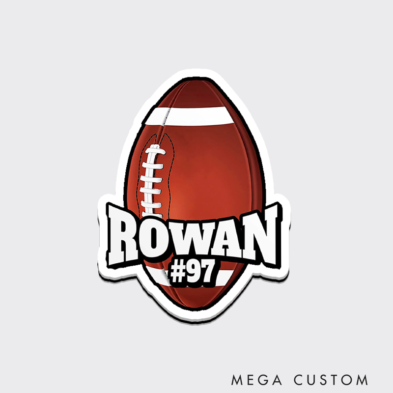 Personalized American Football and Rugby 3D Fridge Magnets with Custom Name and Number for Fans