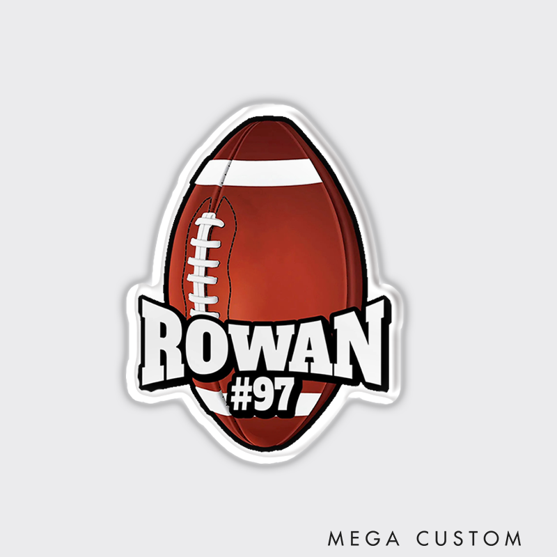 Personalized American Football and Rugby 3D Fridge Magnets with Custom Name and Number for Fans