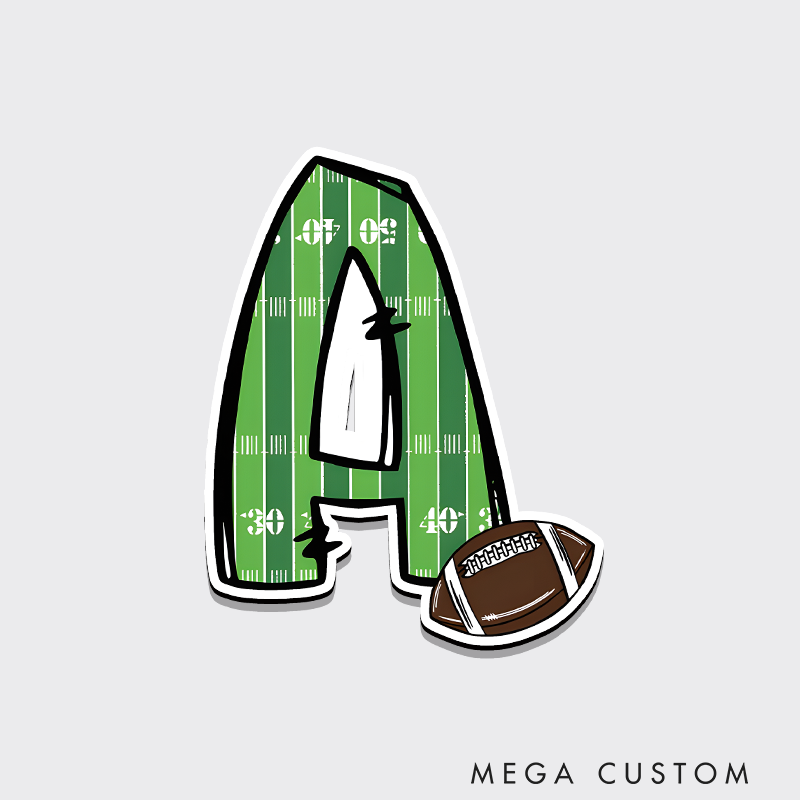 Personalized American Football and Rugby Fridge Magnets with Custom Player Letter Name