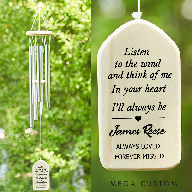 Personalized Memorial Wind Chimes Custom In Memory of Wind Chime for Loss of A Loved One Listen to the Wind Chime Sympathy Gifts 