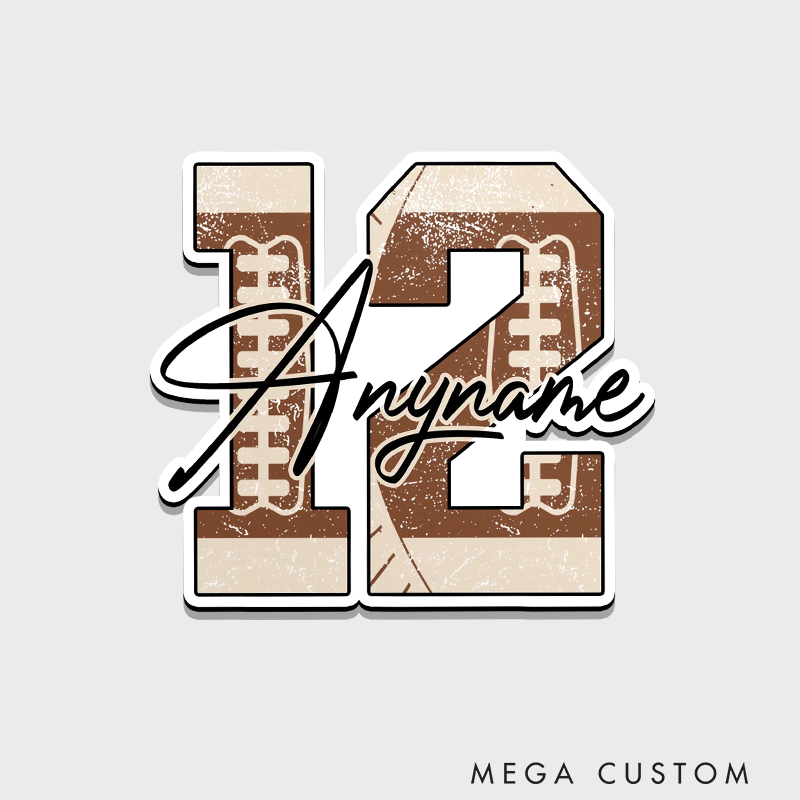 Personalized American Football Fridge Magnets with Custom Name and Number Sticker for Fans