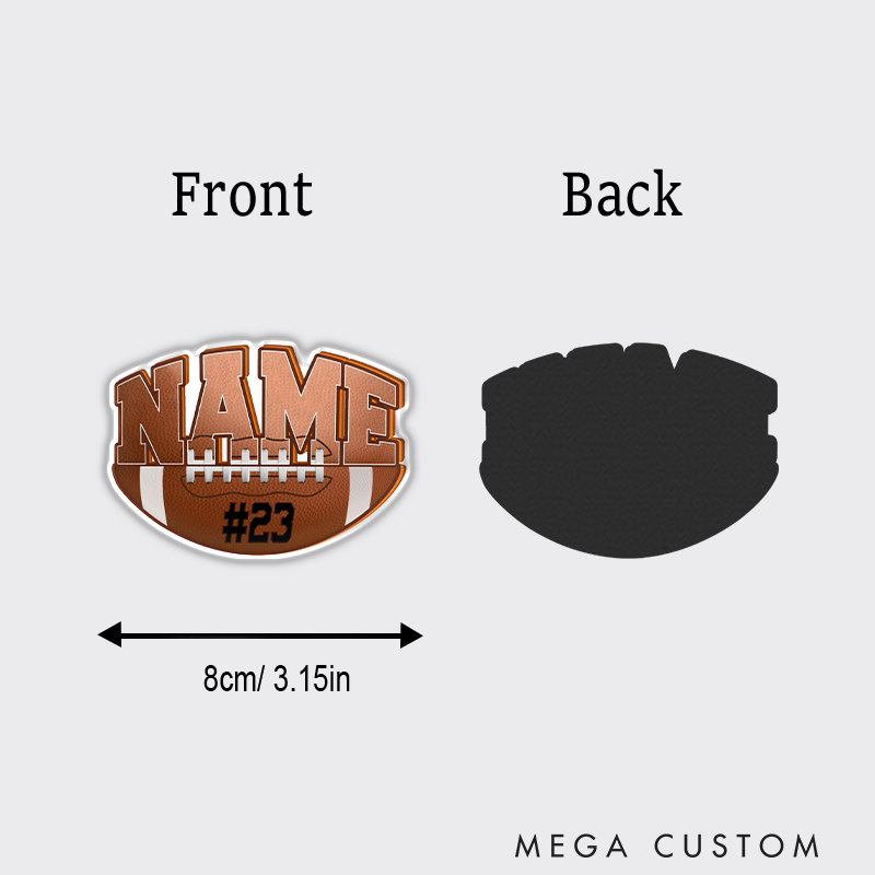 Personalized American Football and Rugby Fridge Magnets with Custom Player Name and Number for Sport Lovers